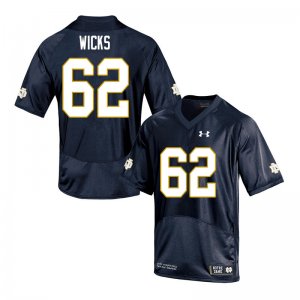 Notre Dame Fighting Irish Men's Brennan Wicks #62 Navy Under Armour Authentic Stitched College NCAA Football Jersey AOZ6799ET